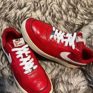Nike Air Force 1 Low - Red/White Tennis Shoes Sz 9.5